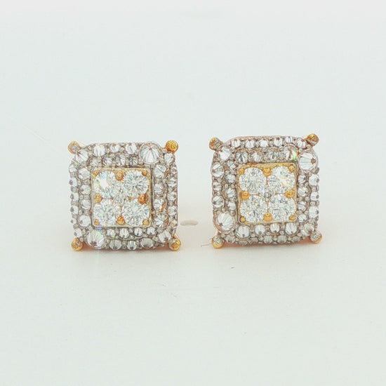 Square Lab-Grown Diamond Men's Earrings