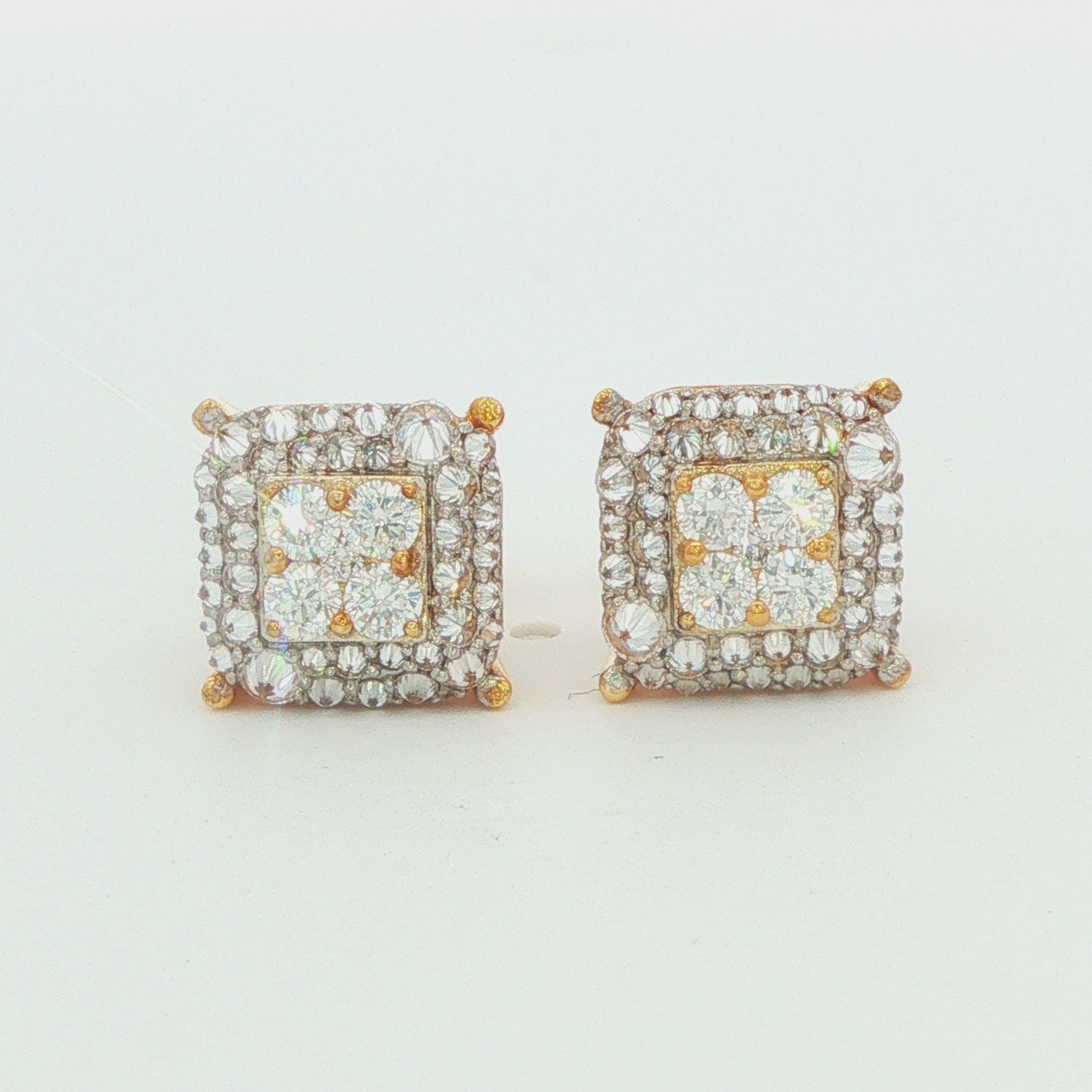 Square Lab-Grown Diamond Men's Earrings