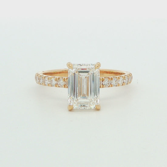 2.51ctw Lab-Grown Emerald-Cut Hidden Halo Engagement Ring