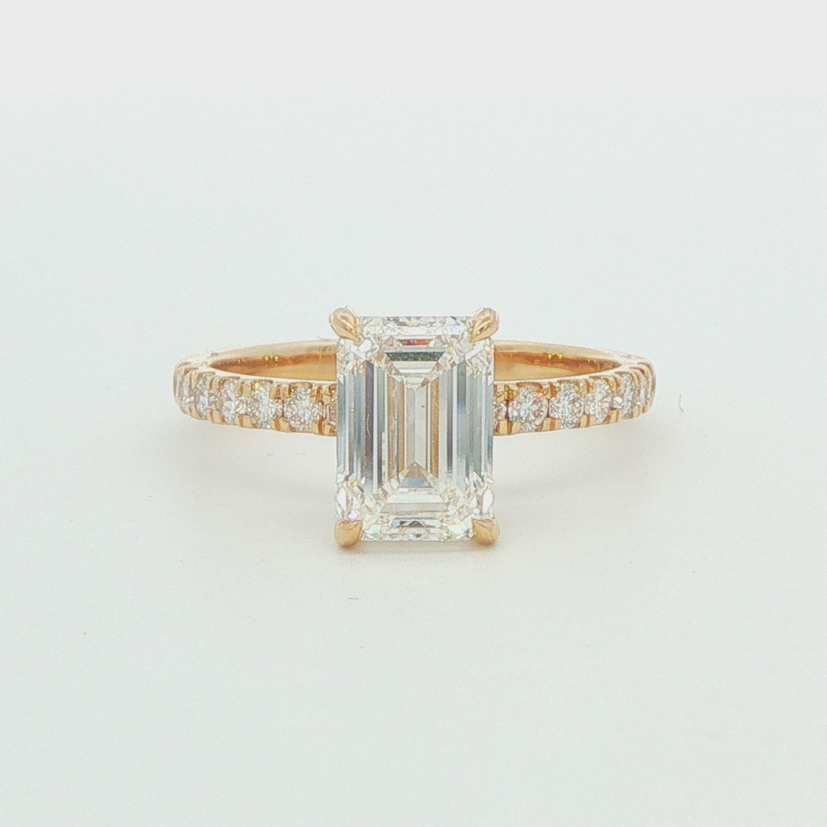 2.51ctw Lab-Grown Emerald-Cut Hidden Halo Engagement Ring