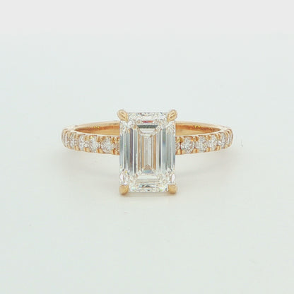 2.51ctw Lab-Grown Emerald-Cut Hidden Halo Engagement Ring