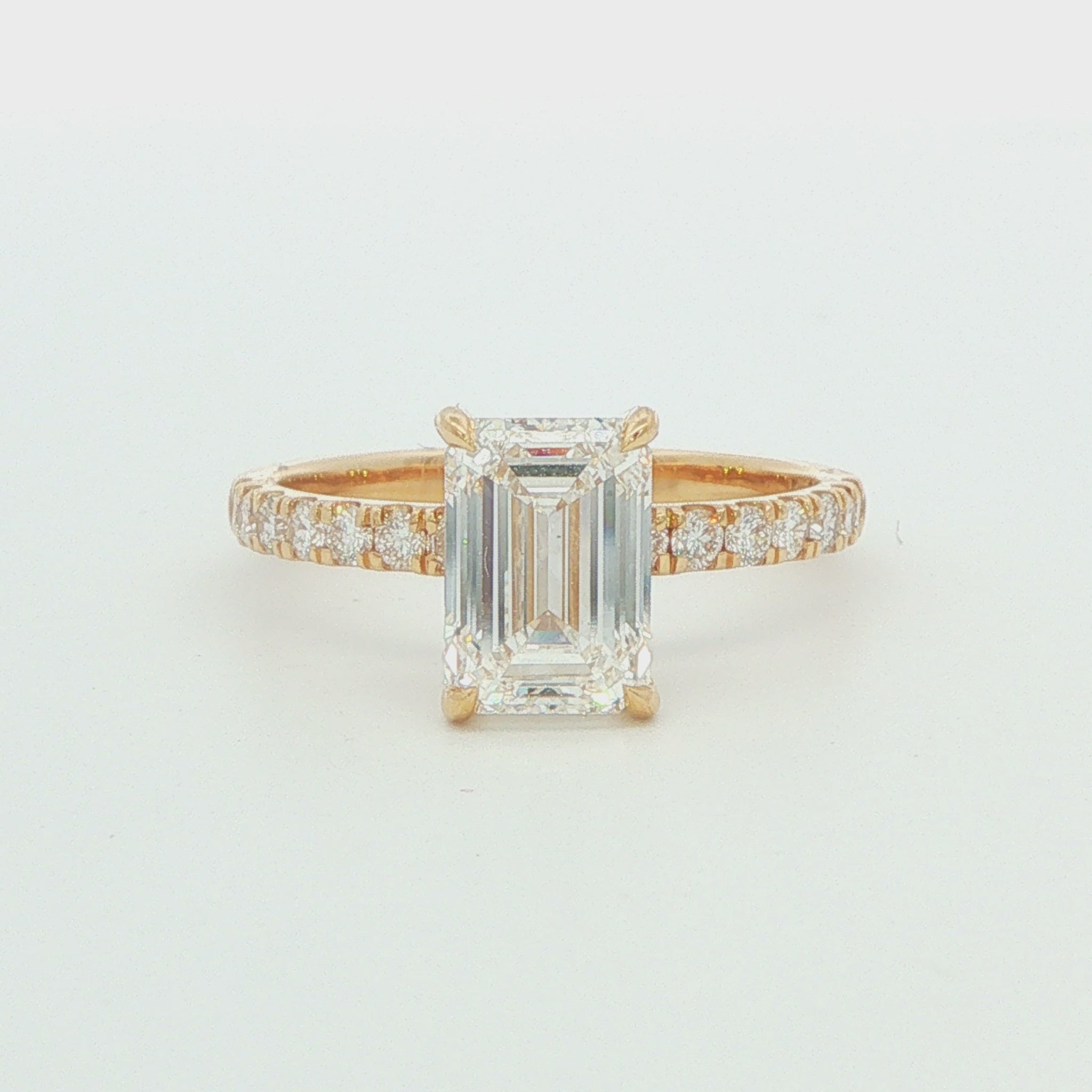 2.51ctw Lab-Grown Emerald-Cut Hidden Halo Engagement Ring