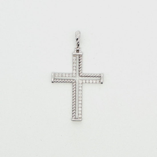 Diamond and Beaded Cross Pendant