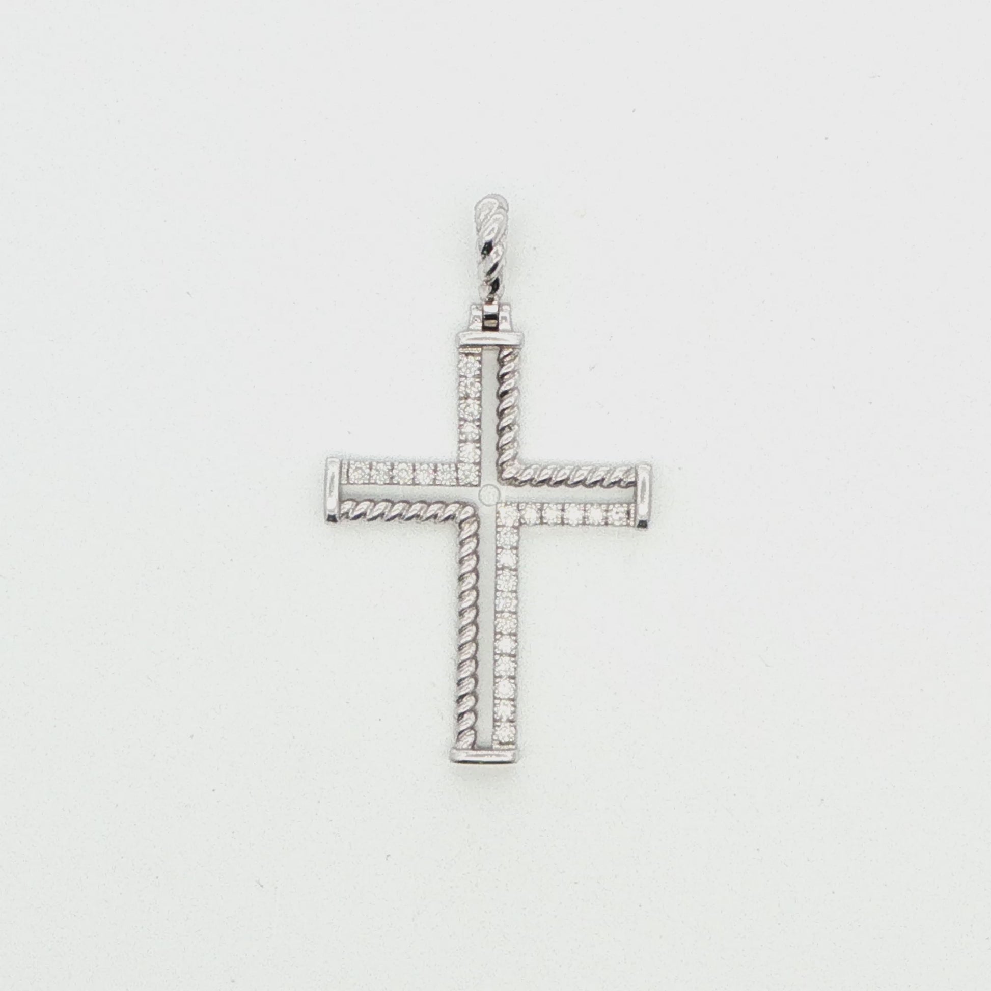 Diamond and Beaded Cross Pendant