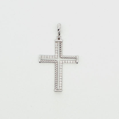 Diamond and Beaded Cross Pendant