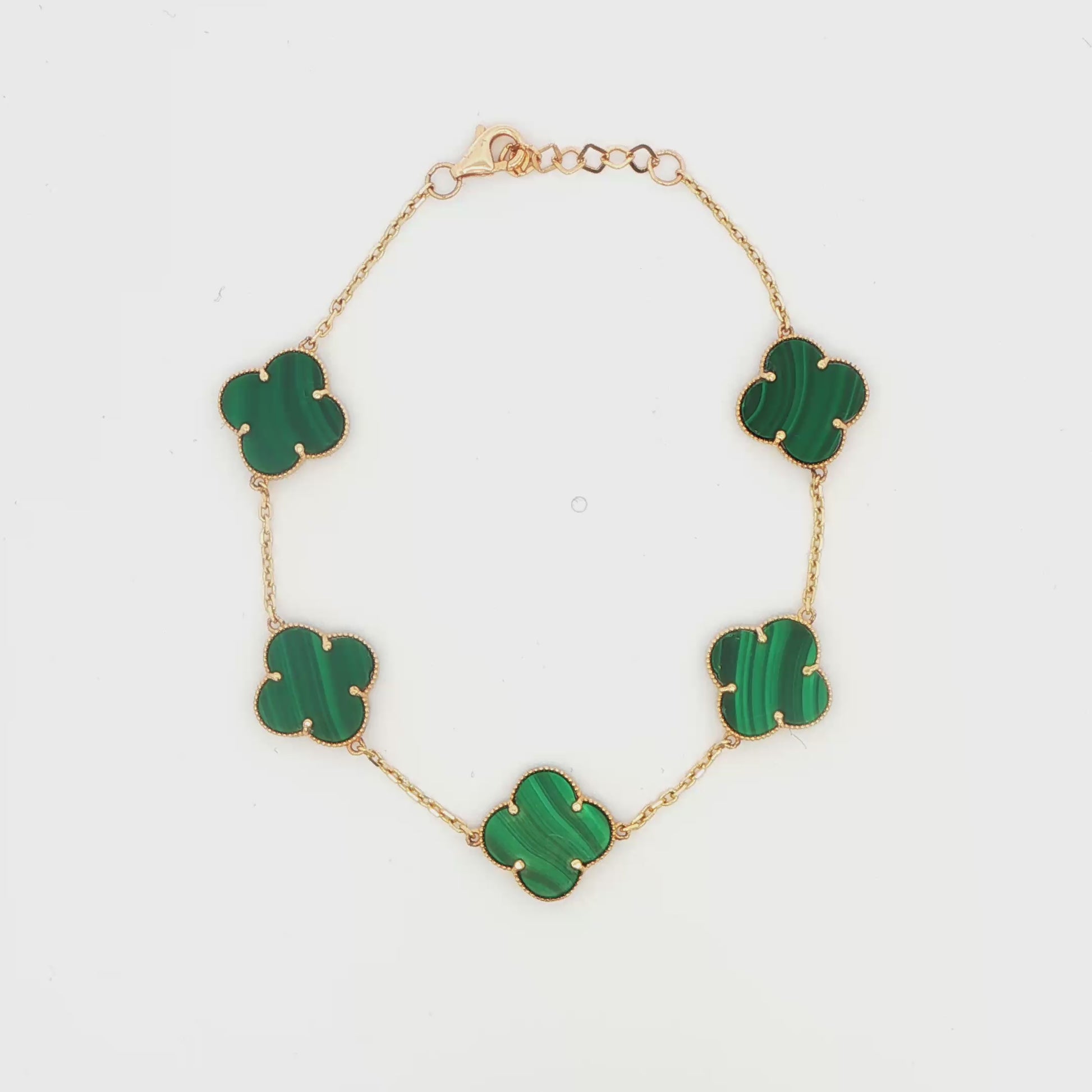 14k yg green clover brac 7.75 6.34 g 3