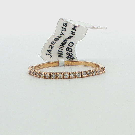 14K Yellow Gold Diamond Prong Set Band