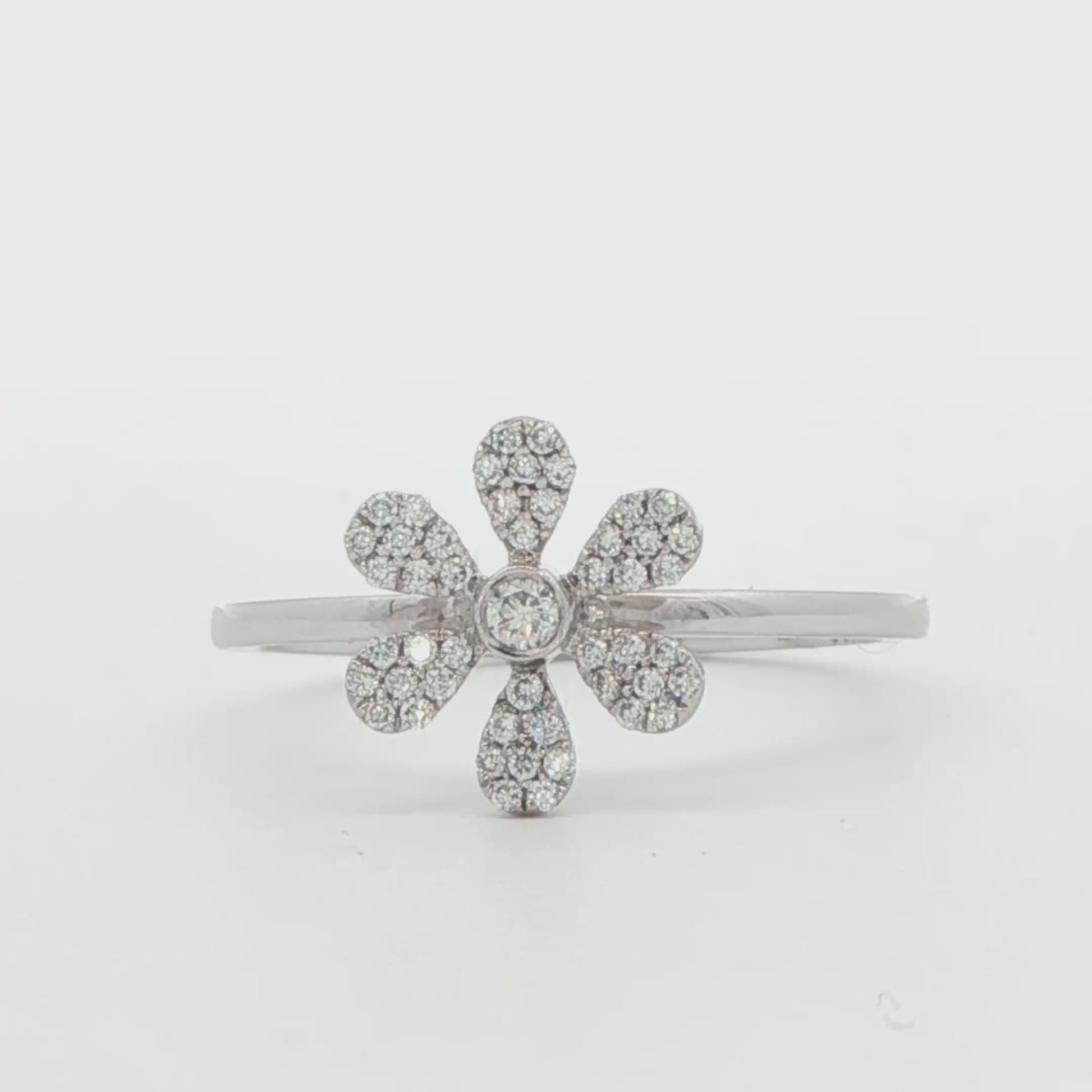 Dainty Flower Diamond Ring