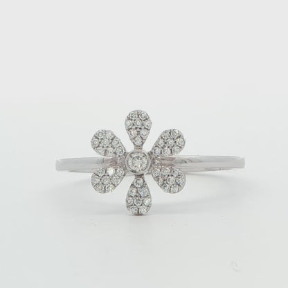 Dainty Flower Diamond Ring