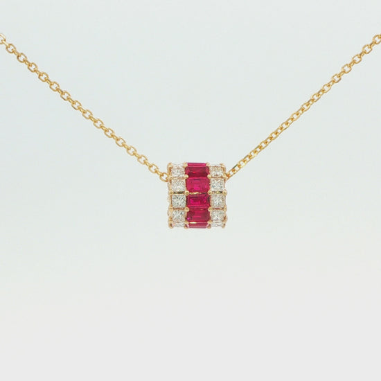 Ruby and Diamond Rolling Pendant