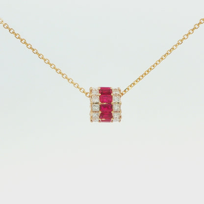Ruby and Diamond Rolling Pendant
