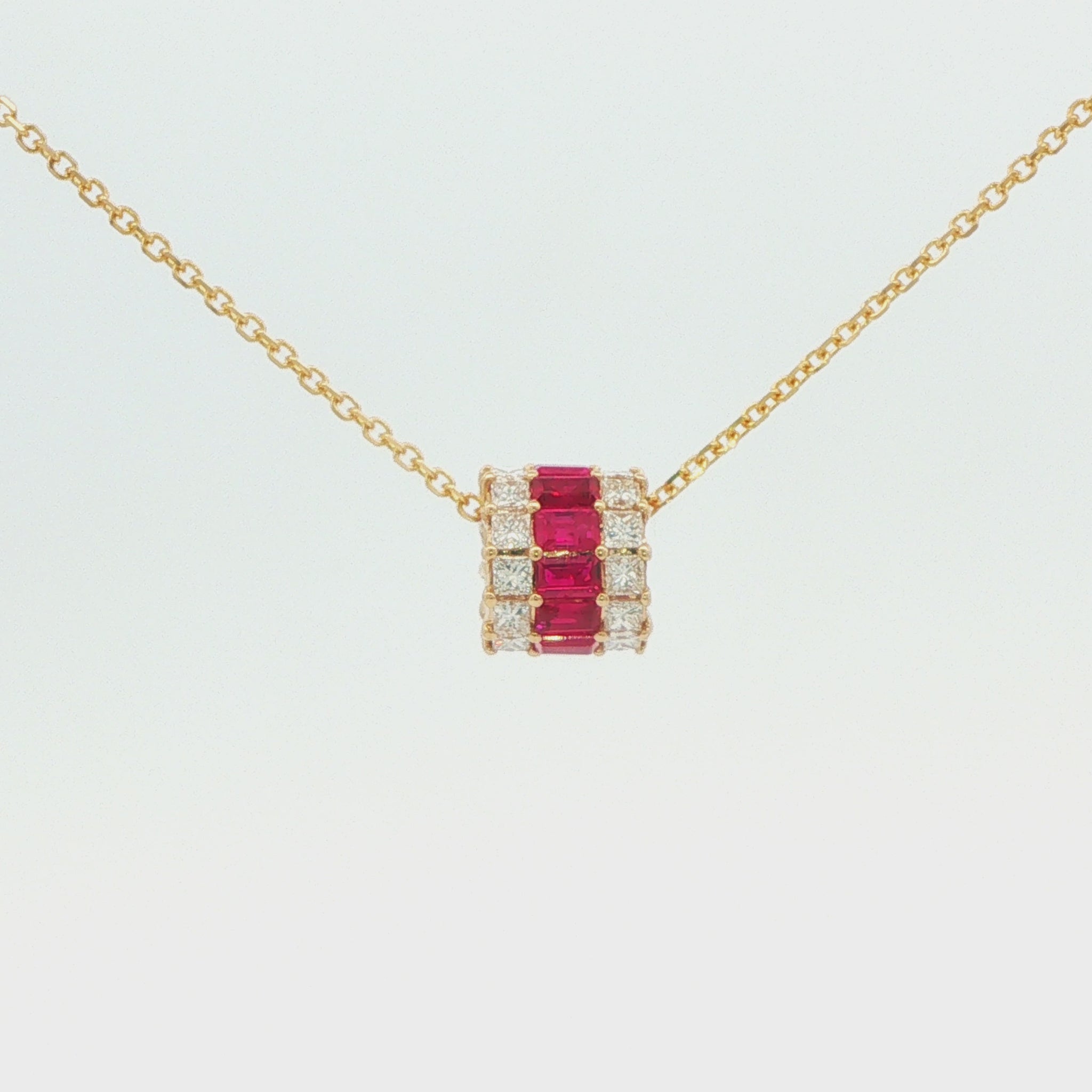 Ruby and Diamond Rolling Pendant