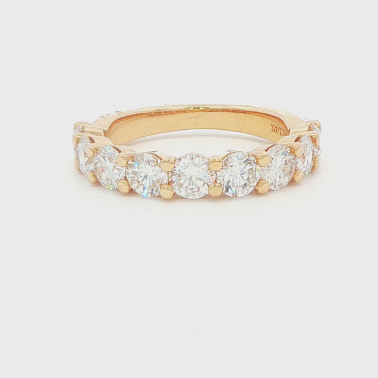 14K YG LG 2.07 CTW WEDDING RING 2.2 G 9 STONES