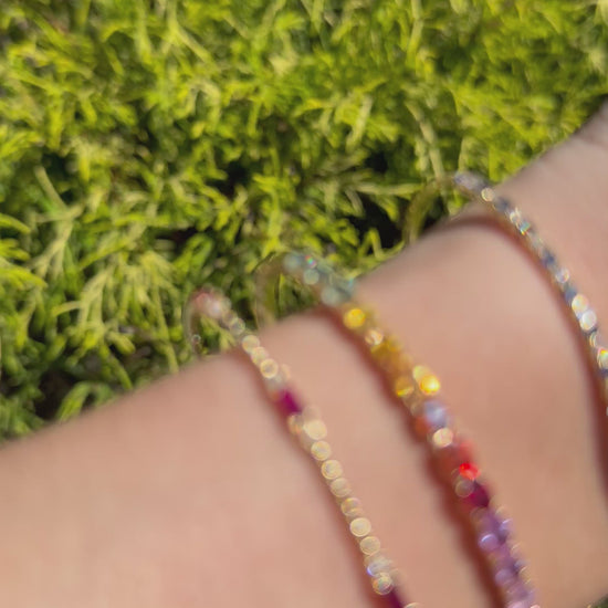 14K Yellow Gold Sapphire and Diamond Bracelet