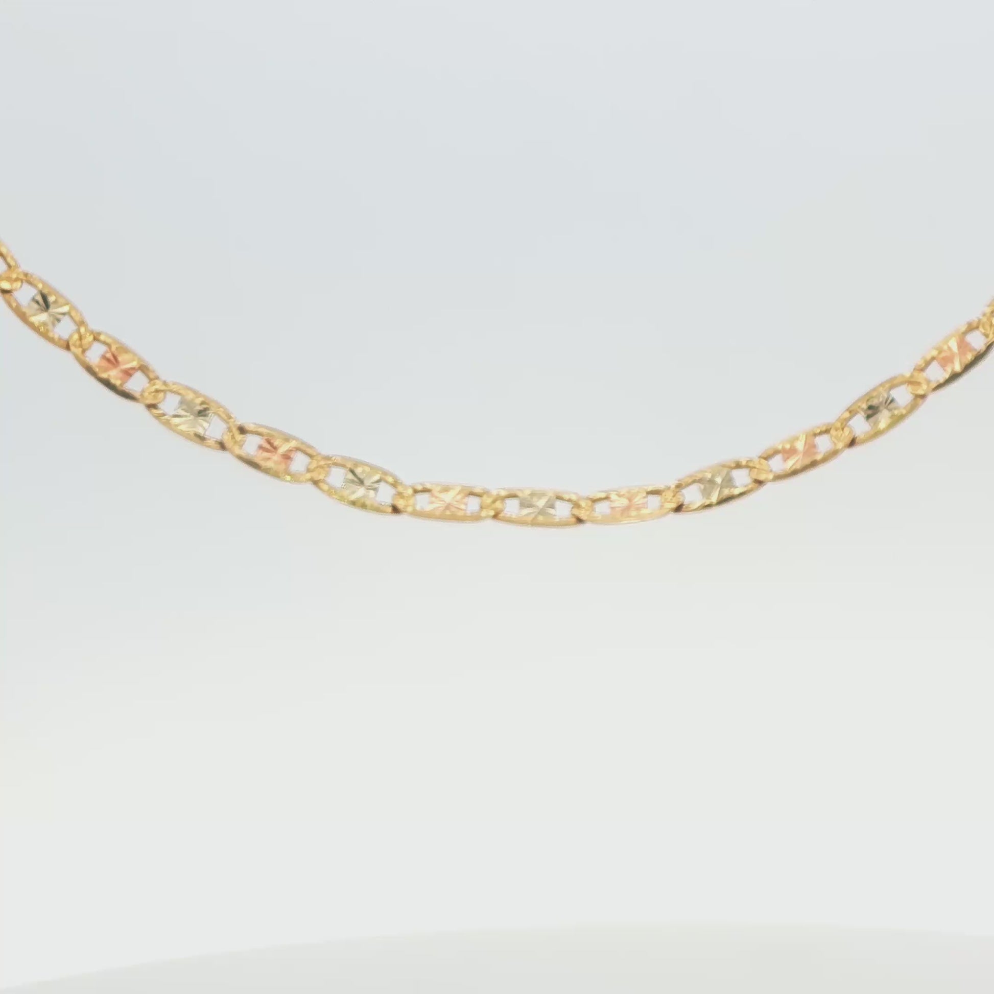 14K Tri-Color Gold Mariner Link Chain