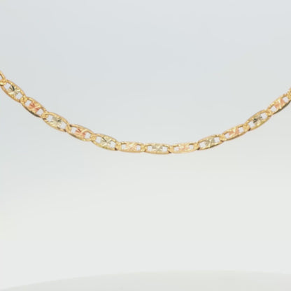 14K Tri-Color Gold Mariner Link Chain