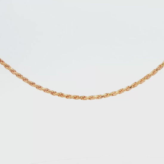14K YG ROPE LINK CHAIN 8.5 G, 24\"
