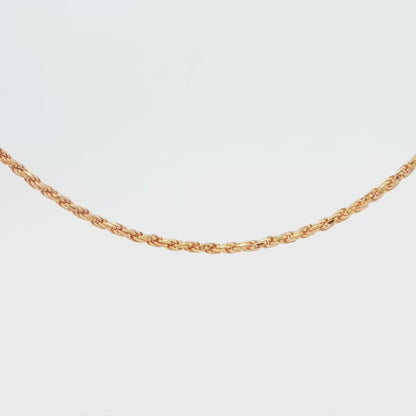 14K YG ROPE LINK CHAIN 8.5 G, 24\"