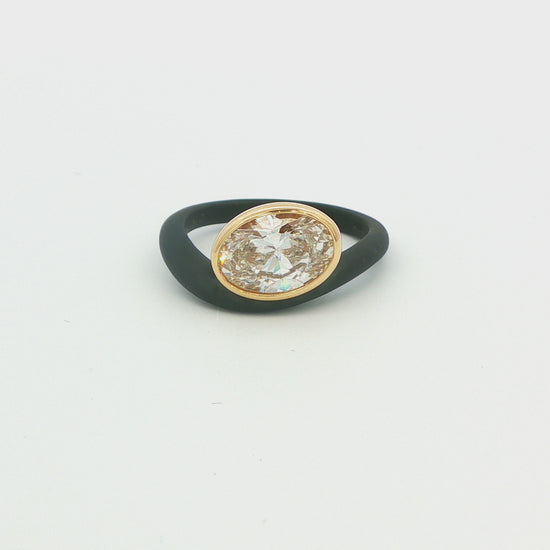 2 CT TW. Abstract Oval Lab-Grown Diamond Fashion Ring