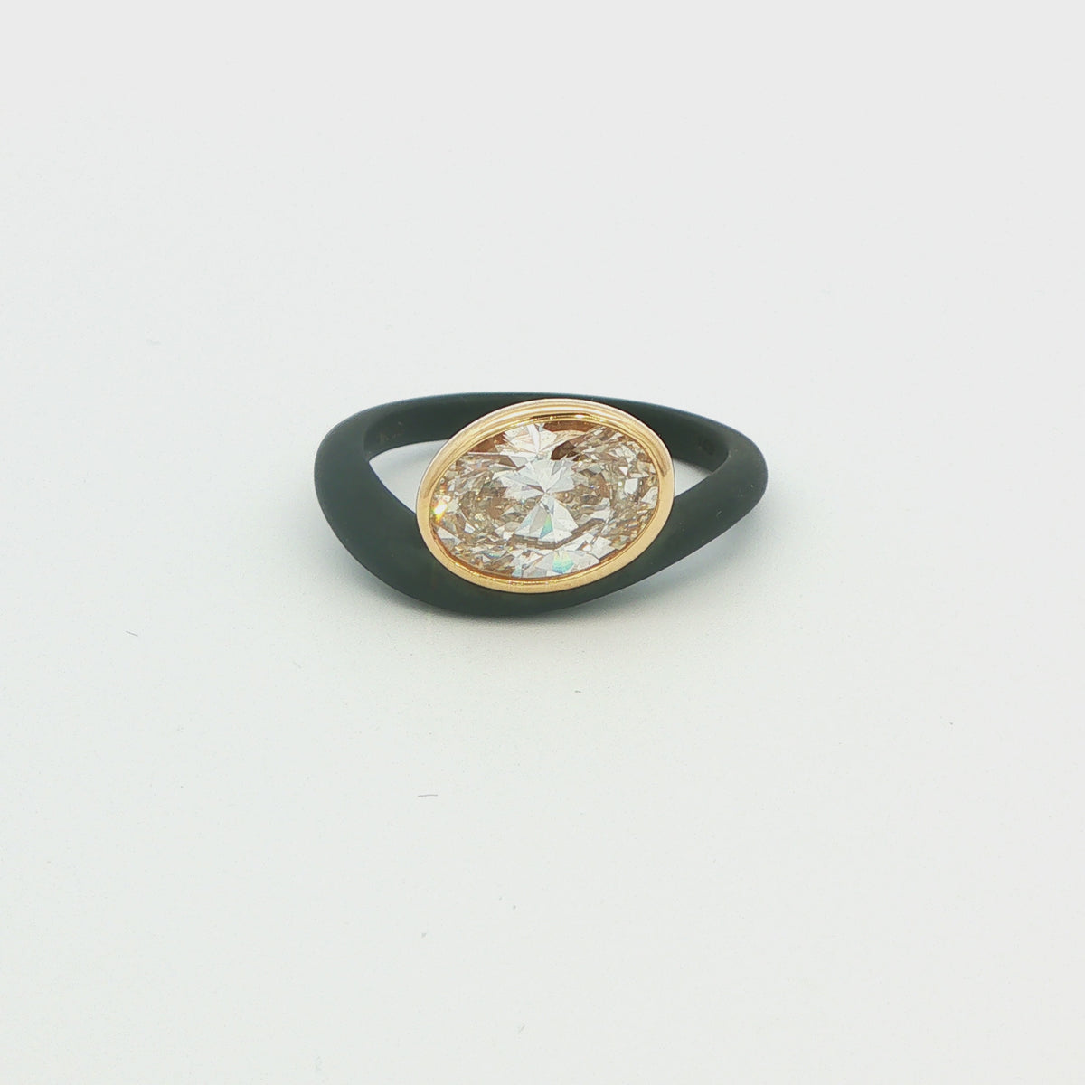 2 CT TW. Abstract Oval Lab-Grown Diamond Fashion Ring