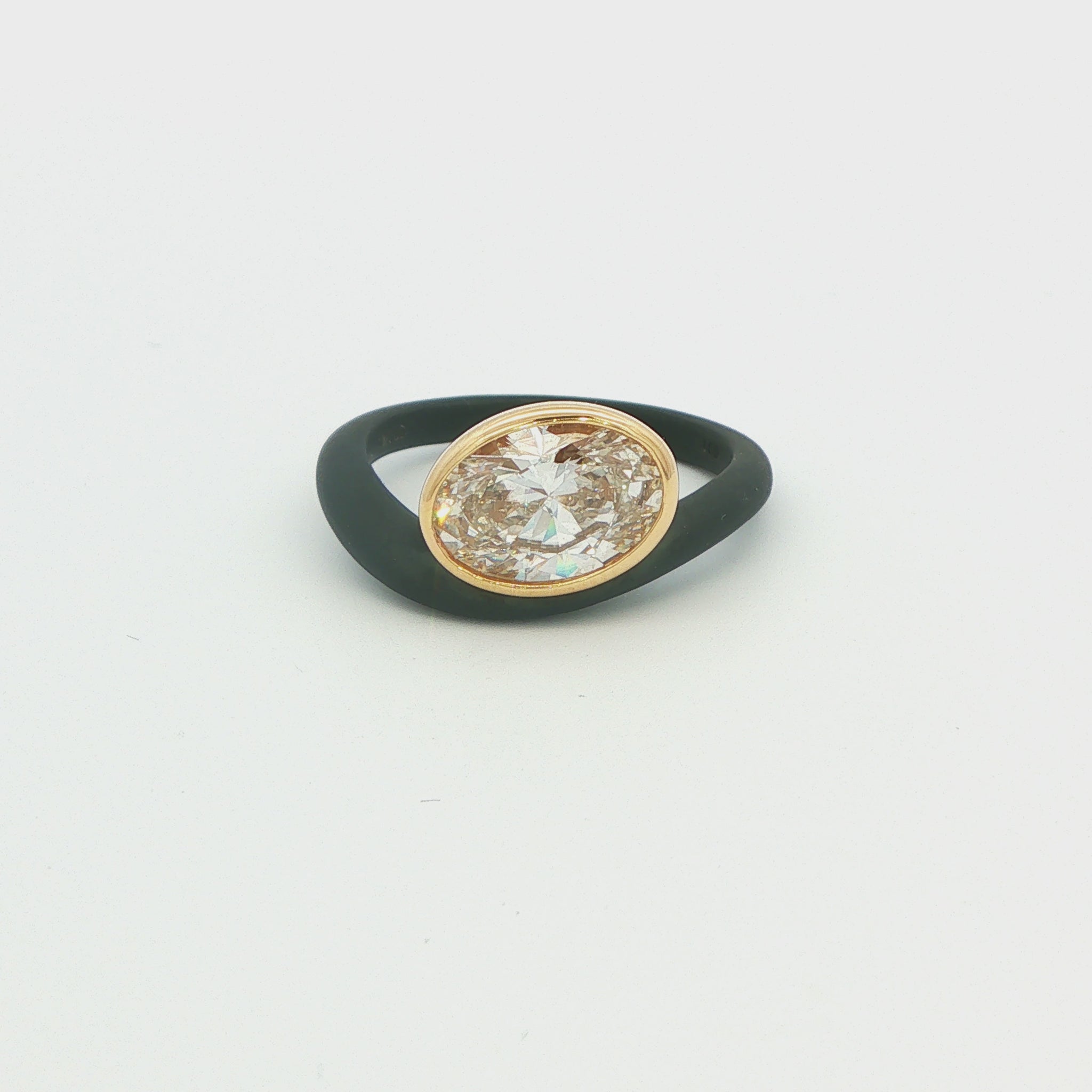 2 CT TW. Abstract Oval Lab-Grown Diamond Fashion Ring