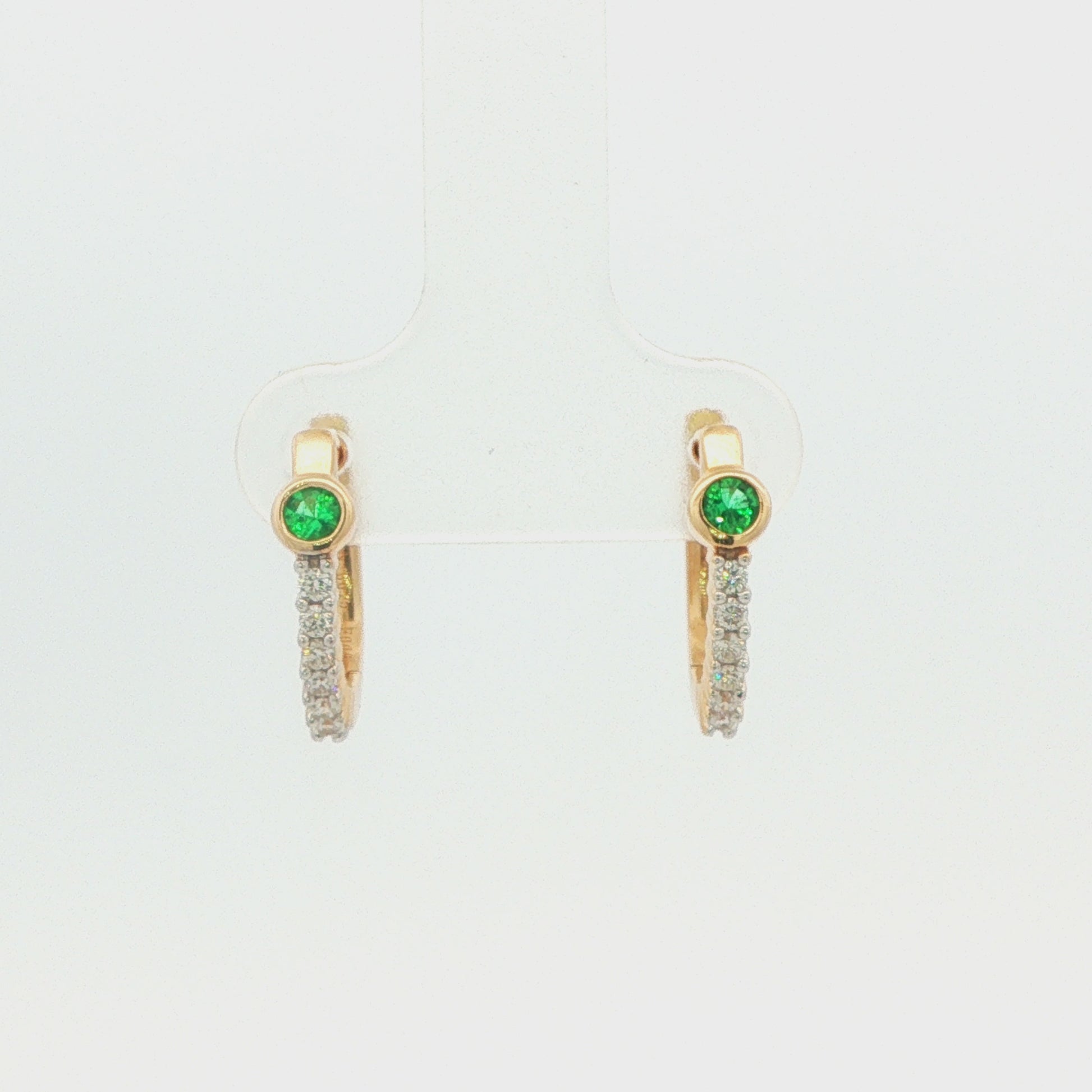 Emerald and Diamond Hoop Earrings