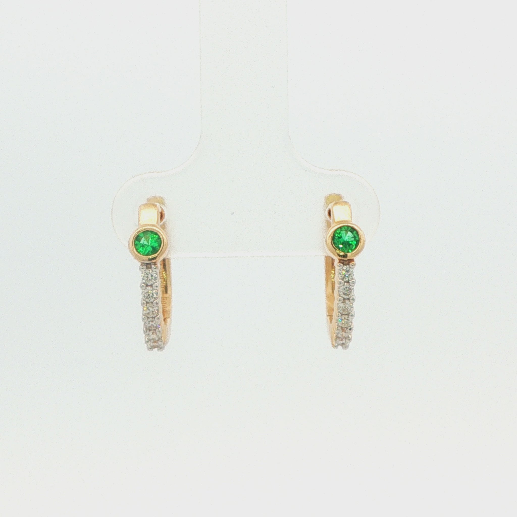 Emerald and Diamond Hoop Earrings