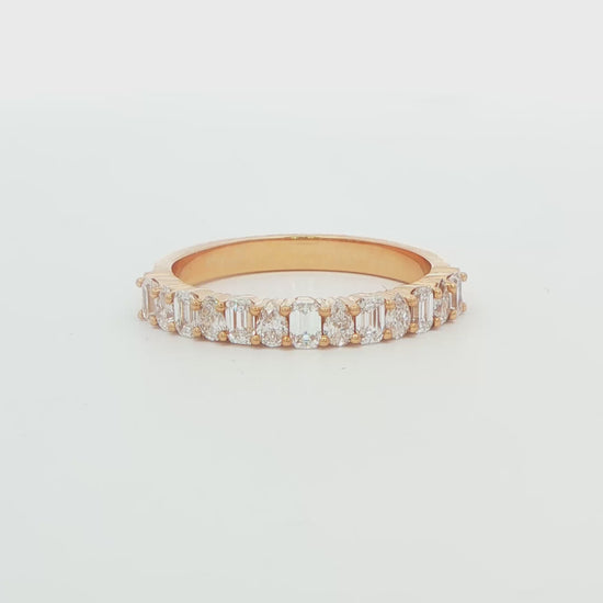 14K YG ALT PEAR-EMRL LG DIA BAND WITH ROUND DIA BEZEL .94 CTTW