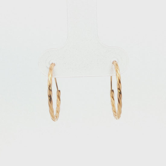 14K YG TWIST CONTINUOUS HOOP