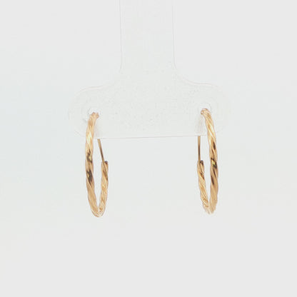 14K YG TWIST CONTINUOUS HOOP