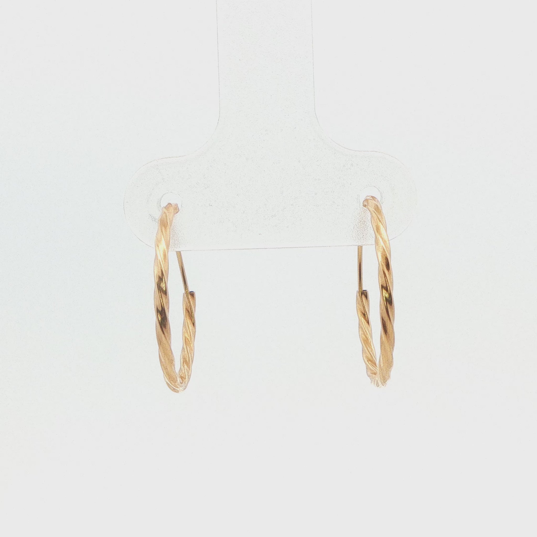 14K YG TWIST CONTINUOUS HOOP