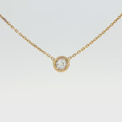 Old Miner Cut Diamond Bezel Necklace