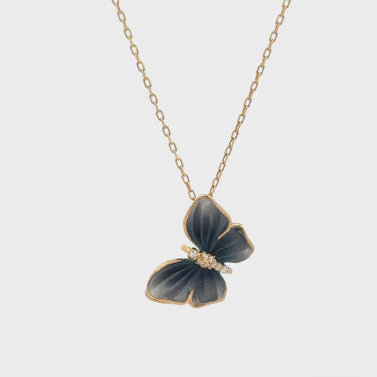 Blue Butterfly Diamond Necklace