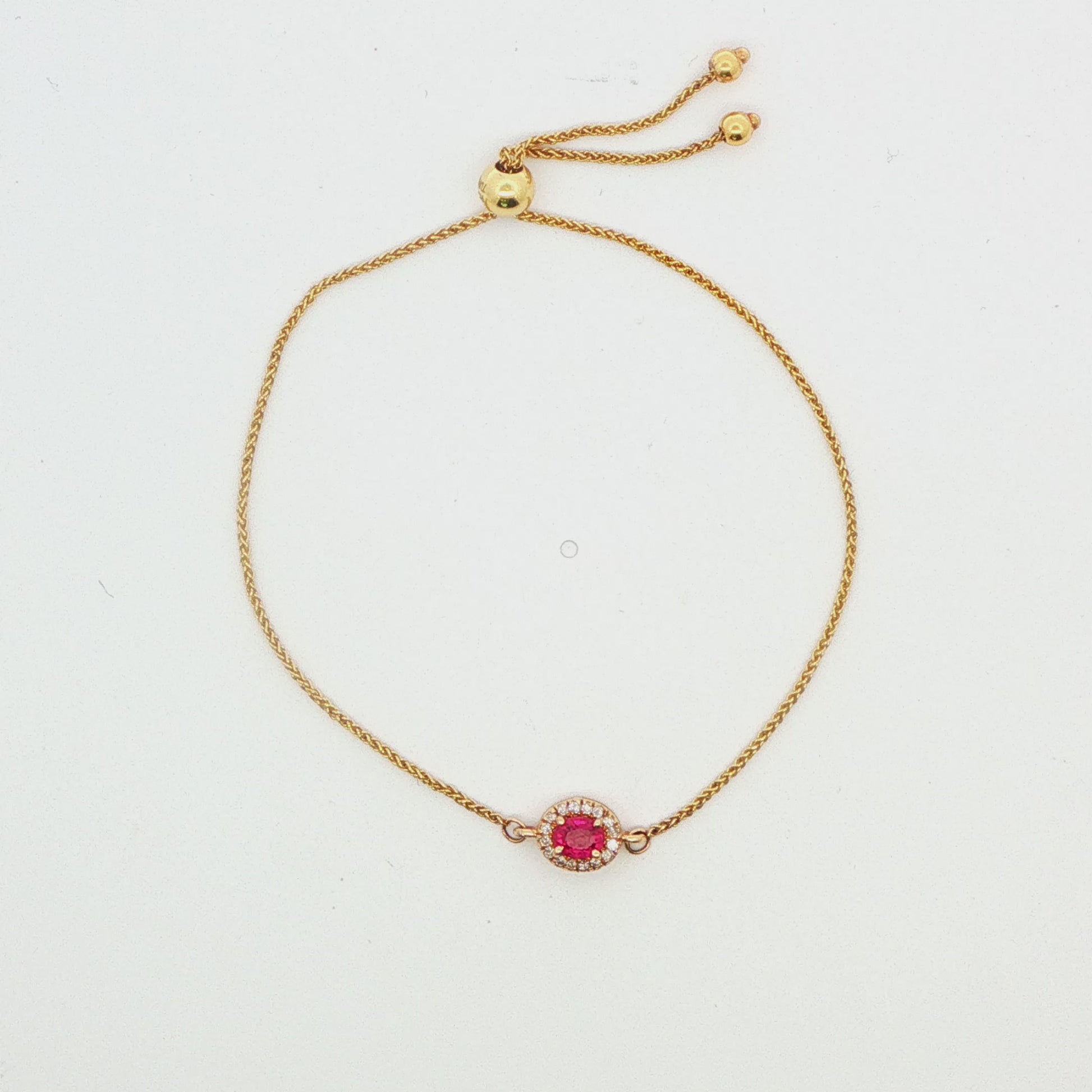 14KY .38 RUB & DIA .06 DTW HALO BRACELET