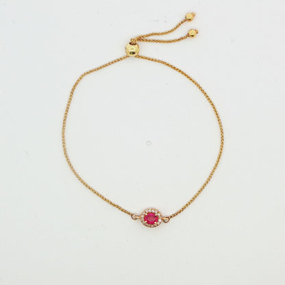 14KY .38 RUB & DIA .06 DTW HALO BRACELET
