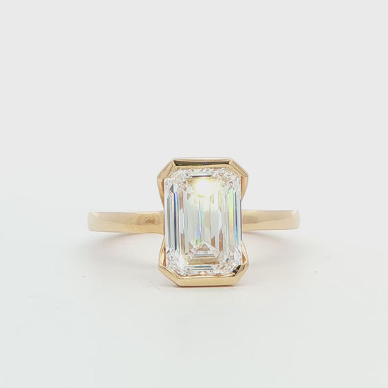 14K YG Emerald Cut DIA Engagement Ring 3.09 CTTW D/VVS2 IGI LG696506491