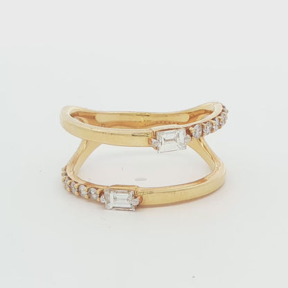 18K Yellow Gold Diamond Fashion Ring