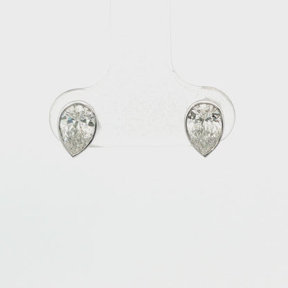 Pear-Shaped Lab-Grown Diamond Stud Earrings