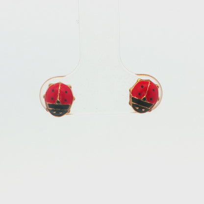 14K YG LADYBUG EARRING FOR  CHD