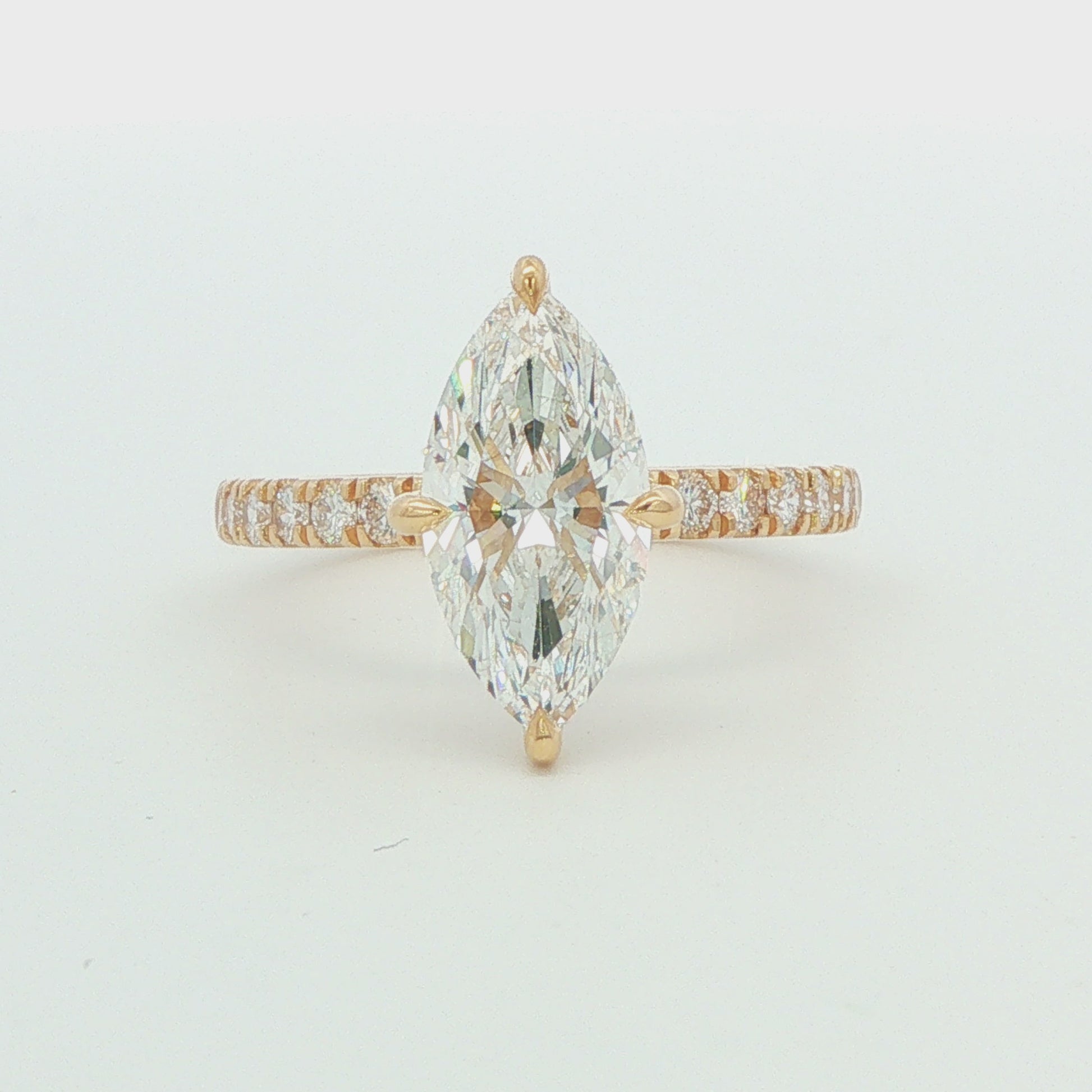 2.49 CT TW. Marquise Lab-Grown Diamond Hidden Halo Engagement Ring