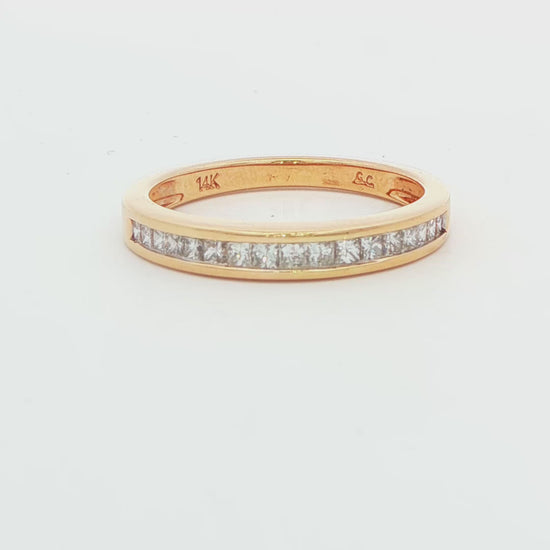 14K YG PC CHANNEL SET DIA BAND .35 CTTW