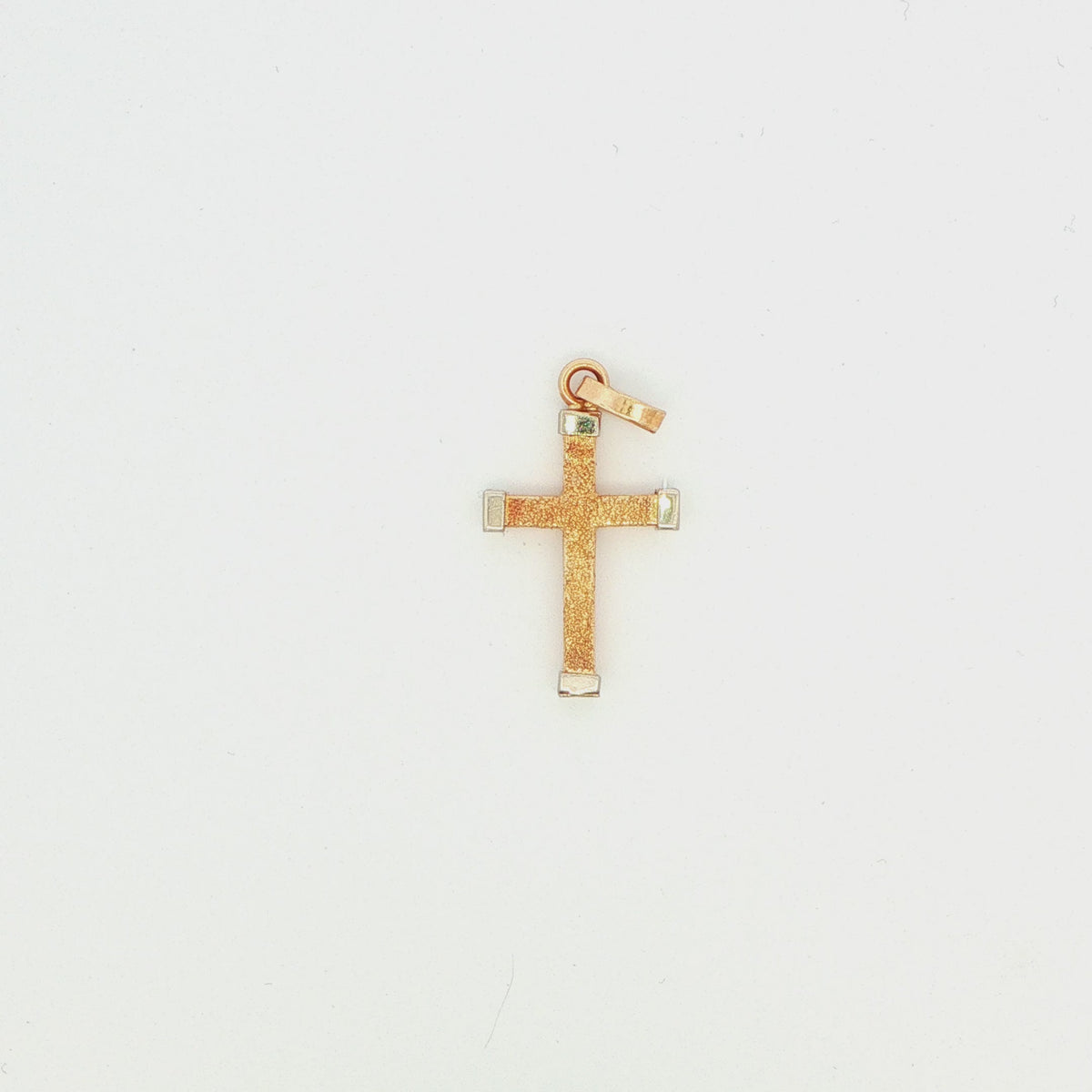 14K Two-Tone Cross Pendant