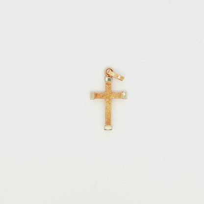 14K Two-Tone Cross Pendant