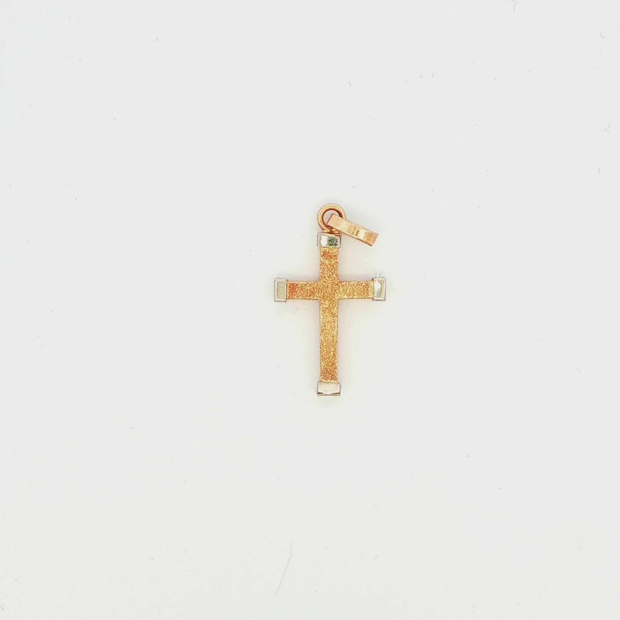 14K Two-Tone Cross Pendant