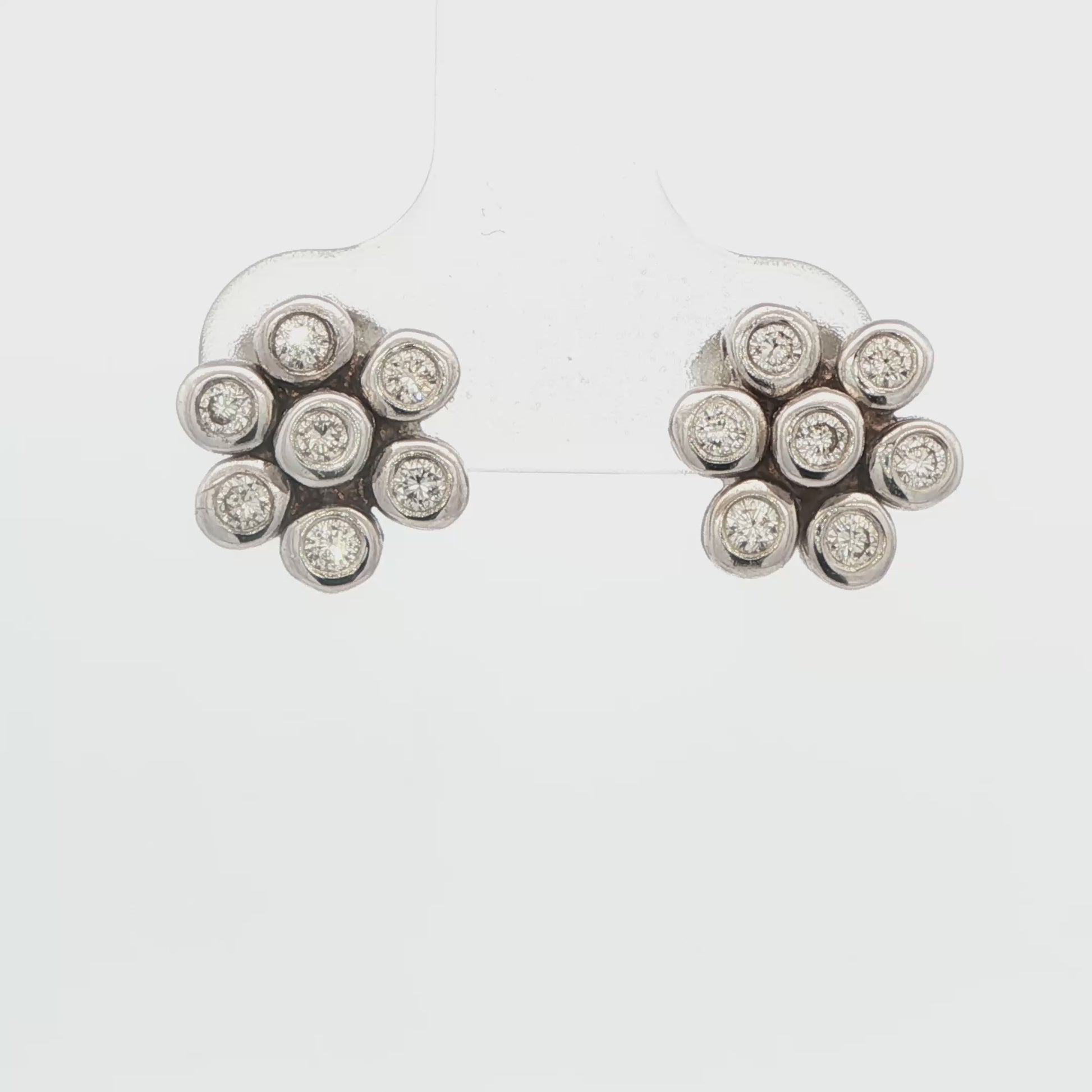 Flower Diamond Stud Earrings