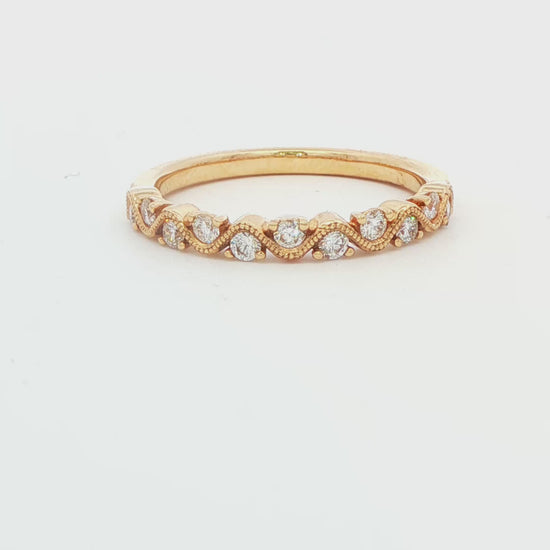 14K YG DIA .28RD WAVY BAND