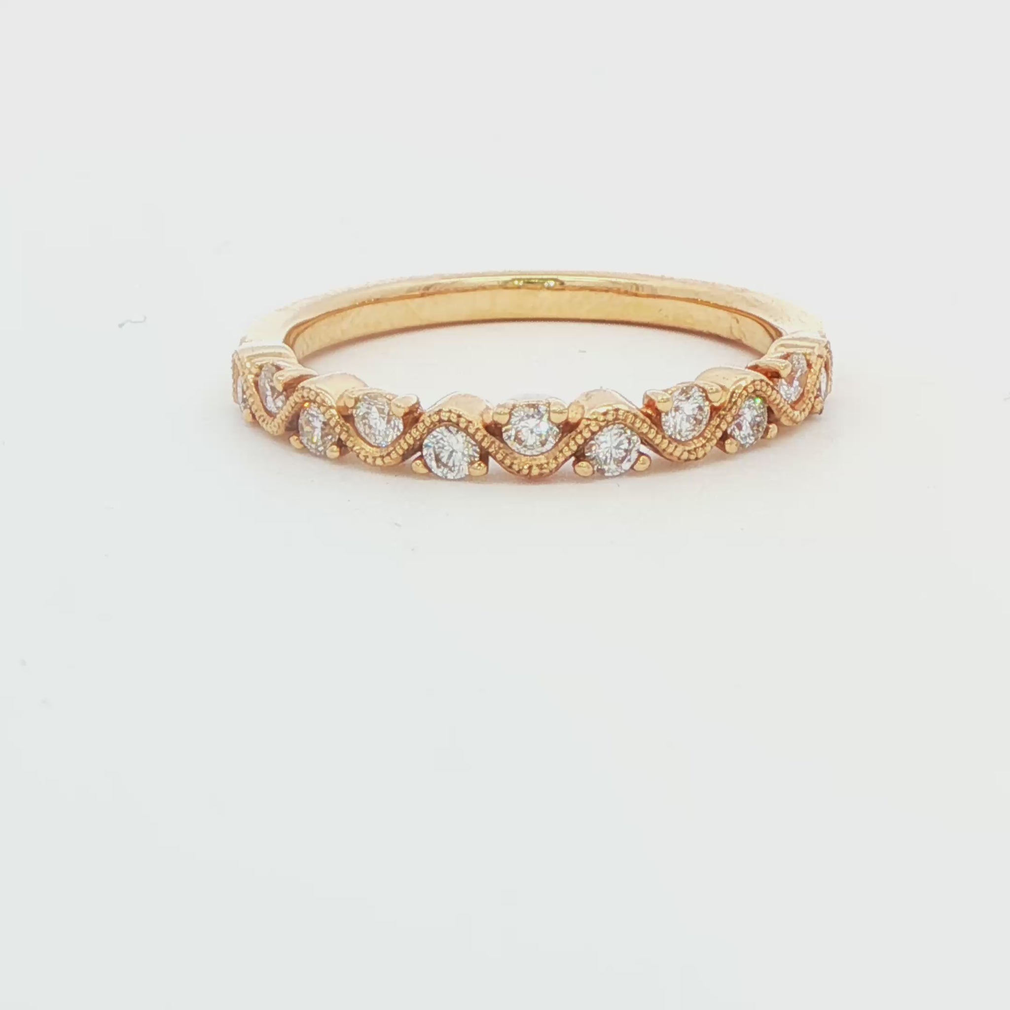 14K YG DIA .28RD WAVY BAND