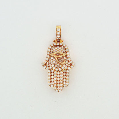 Diamond Hamsa Hand Pendant