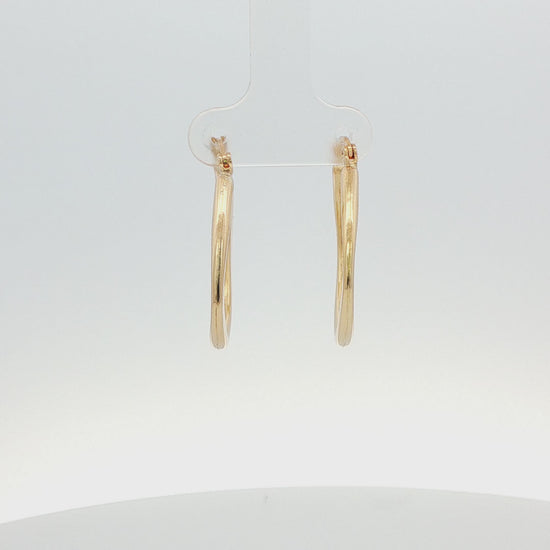14K YG POLISHED FANCY SHAPE HOOP