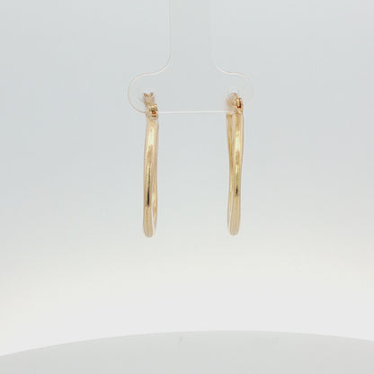 14K YG POLISHED FANCY SHAPE HOOP